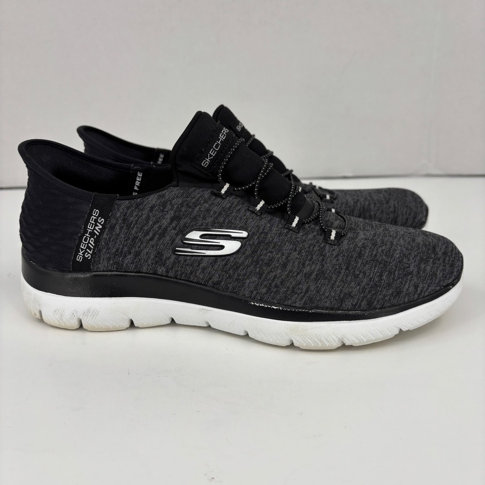 Skechers Slip-ins Sneaker Ultra Flex 3.0 Smooth Step Womens 9 Black White 149937 - Picture 2 of 11